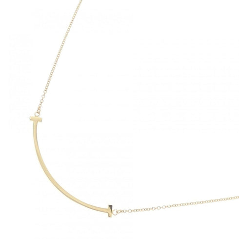T Smile Pendant Necklace 18K Yellow Gold