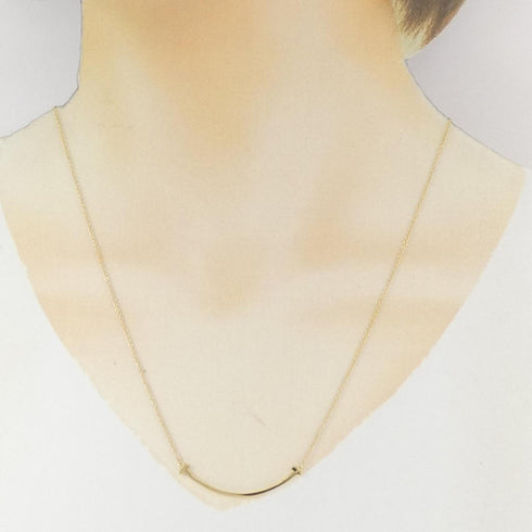 T Smile Pendant Necklace 18K Yellow Gold