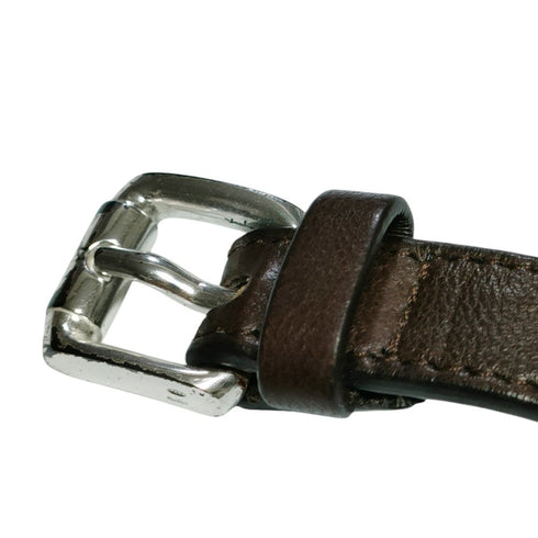 Bracelet Leather and Sterling Silver ID Plate Brown