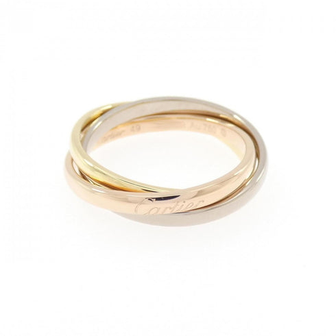 Vendome Louis Cartier Band Ring 18K Tricolor Gold