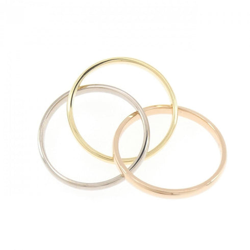 Vendome Louis Cartier Band Ring 18K Tricolor Gold