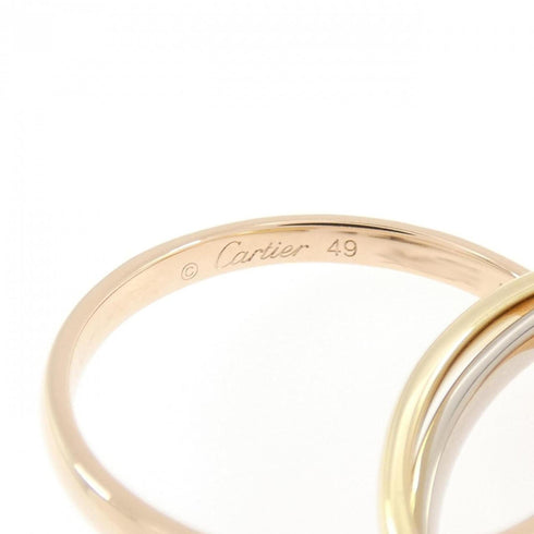 Vendome Louis Cartier Band Ring 18K Tricolor Gold