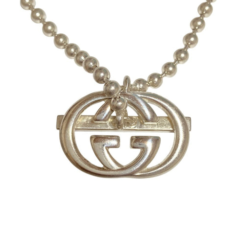 Interlocking G Pendant Necklace Sterling Silver