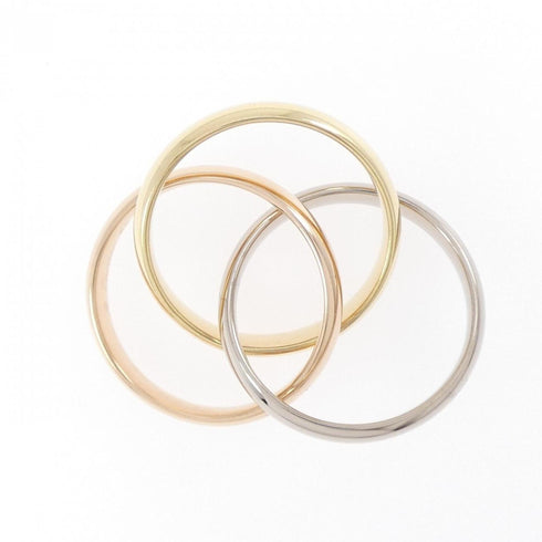 Vendome Louis Cartier Band Ring 18K Tricolor Gold