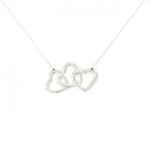 Open Heart Pendant Necklace Sterling Silver 15.4mm