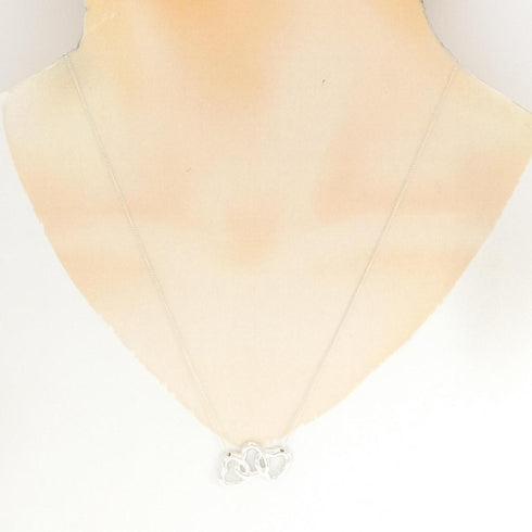 Open Heart Pendant Necklace Sterling Silver 15.4mm