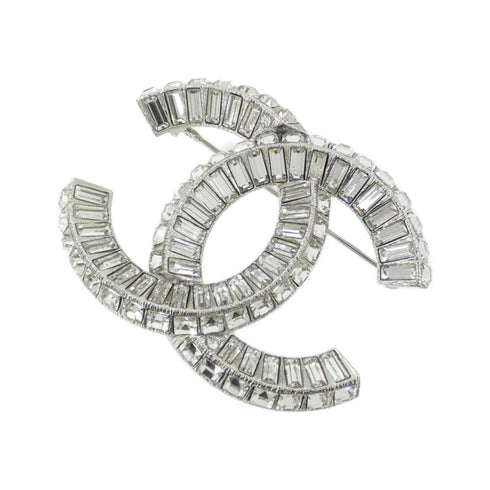 Brooch Silver with Clear Crystal