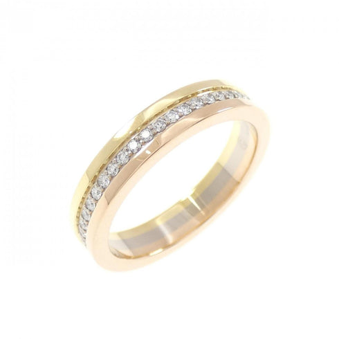 Vendome Louis Cartier Band Ring 18K Tricolor Gold