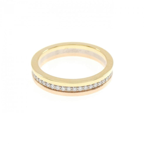 Vendome Louis Cartier Band Ring 18K Tricolor Gold