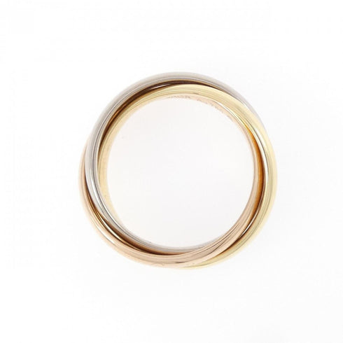 Vendome Louis Cartier Band Ring 18K Tricolor Gold