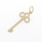 Fleur-de-lis Key Pendant Necklace 18K Yellow Gold with Diamond