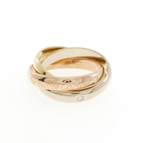 Vendome Louis Cartier Band Ring 18K Tricolor Gold