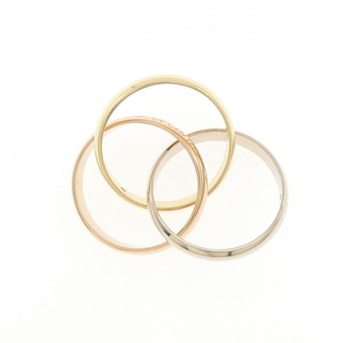 Vendome Louis Cartier Band Ring 18K Tricolor Gold