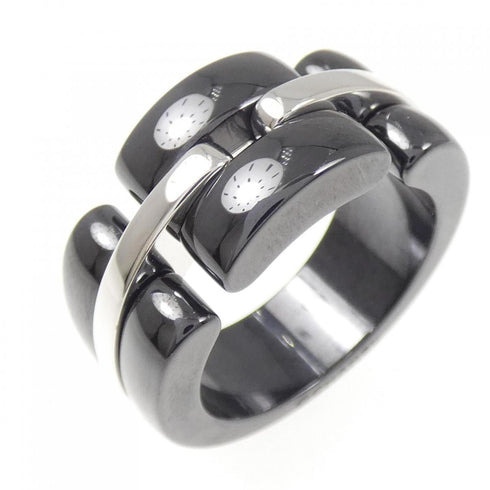 Ultra Collection Ring Ceramic and 18K White Gold Large