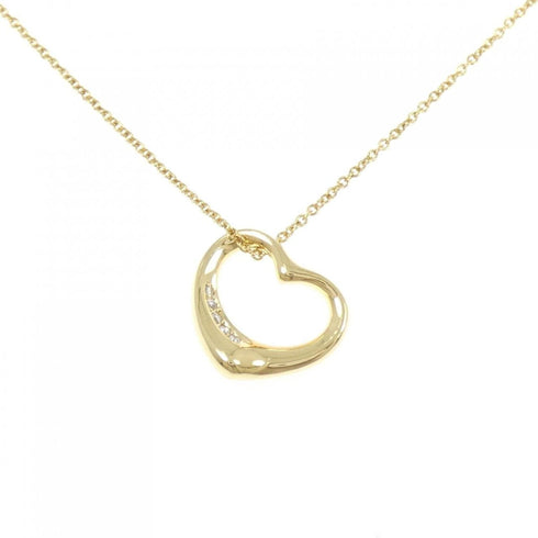 Open Heart Pendant Necklace 18K Yellow Gold 13.5mm