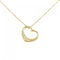 Open Heart Pendant Necklace 18K Yellow Gold 13.5mm