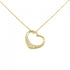 Open Heart Pendant Necklace 18K Yellow Gold 13.5mm
