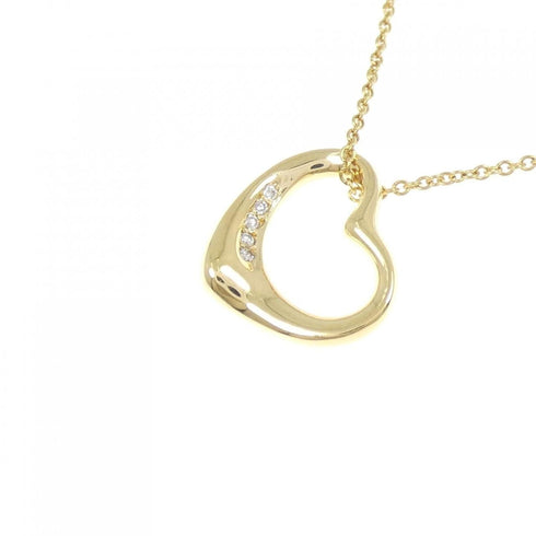 Open Heart Pendant Necklace 18K Yellow Gold 13.5mm