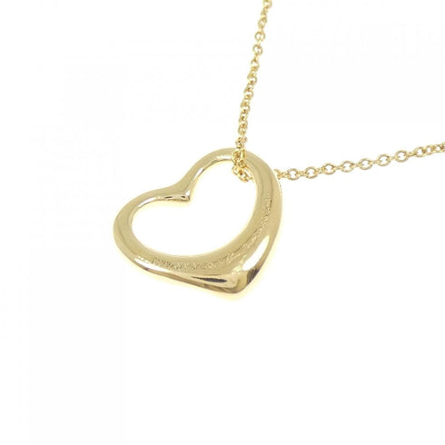 Open Heart Pendant Necklace 18K Yellow Gold 13.5mm