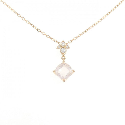 Pendant Necklace 18K Rose Gold with Diamond and Quartz
