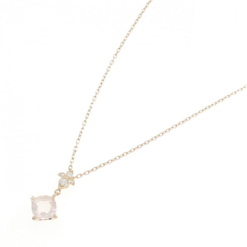 Pendant Necklace 18K Rose Gold with Diamond and Quartz