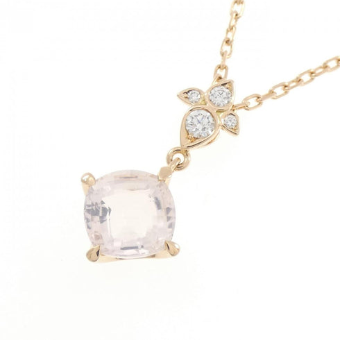 Pendant Necklace 18K Rose Gold with Diamond and Quartz