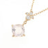 Pendant Necklace 18K Rose Gold with Diamond and Quartz