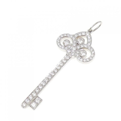 Fleur-de-lis Key Pendant Platinum with Diamond