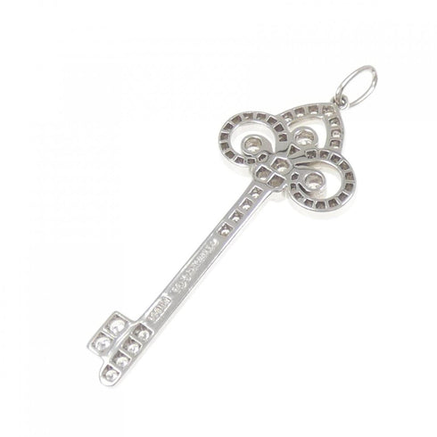 Fleur-de-lis Key Pendant Platinum with Diamond