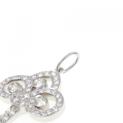 Fleur-de-lis Key Pendant Platinum with Diamond