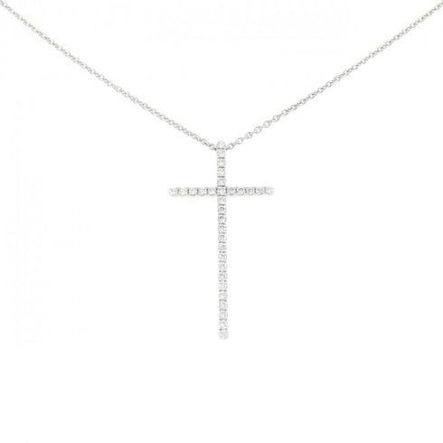 Pendant Necklace 18K White Gold Large with Diamond