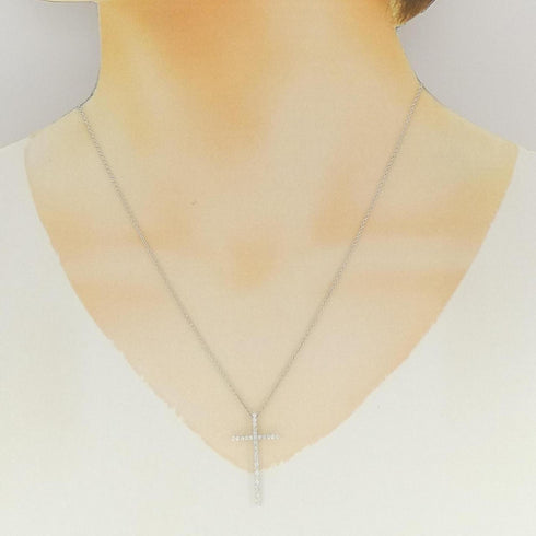 Pendant Necklace 18K White Gold Large with Diamond
