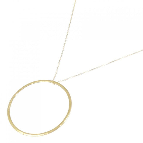 Hammered Pendant Necklace 18K Yellow Gold