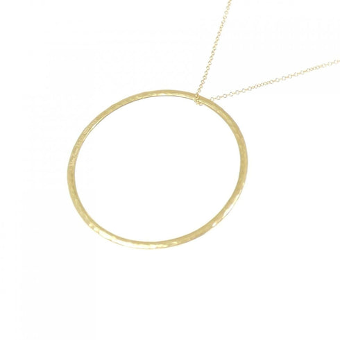 Hammered Pendant Necklace 18K Yellow Gold