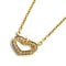 C Heart Pendant Necklace 18K Yellow Gold with Diamonds