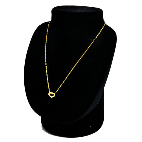 C Heart Pendant Necklace 18K Yellow Gold with Diamonds
