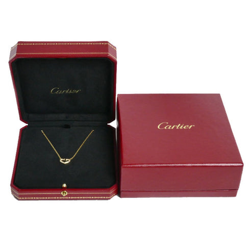 C Heart Pendant Necklace 18K Yellow Gold with Diamonds