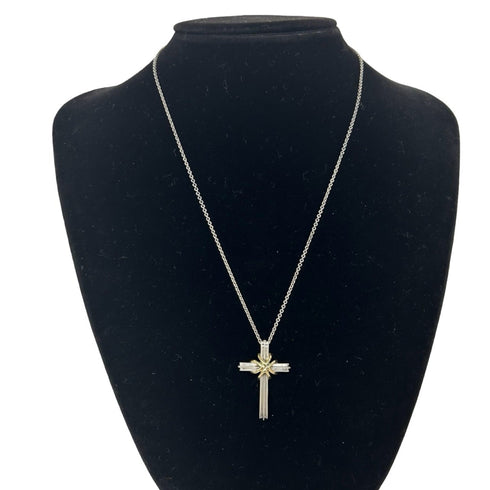 Pendant Necklace Sterling Silver and 18K Yellow Gold