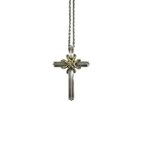 Pendant Necklace Sterling Silver and 18K Yellow Gold