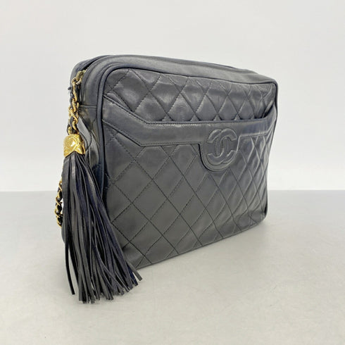 Vintage Camera Tassel Bag Quilted Leather Medium