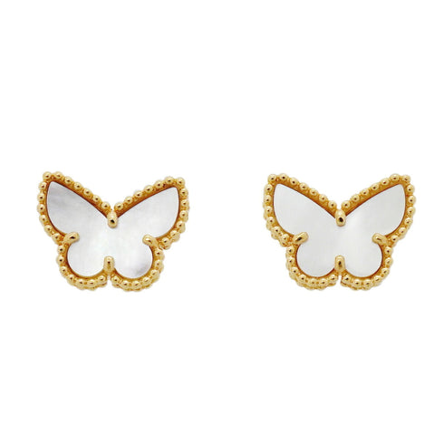 Sweet Alhambra Earrings 18K Yellow Gold and Mother of Pearl Mother of Pearl and 18K Yellow Gold