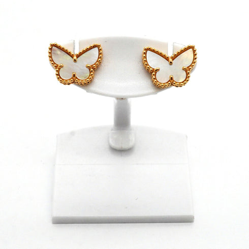 Sweet Alhambra Earrings 18K Yellow Gold and Mother of Pearl Mother of Pearl and 18K Yellow Gold