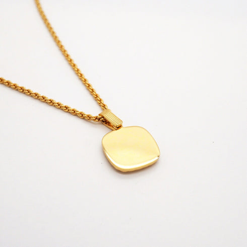 Pendant Necklace Gold and Rhinestone