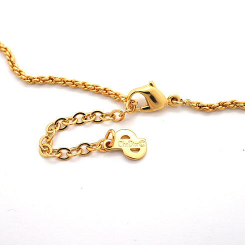 Pendant Necklace Gold and Rhinestone