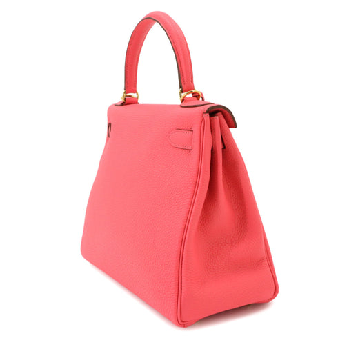 Kelly Handbag Pink Clemence with Gold Hardware 28