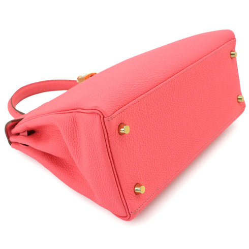 Kelly Handbag Pink Clemence with Gold Hardware 28