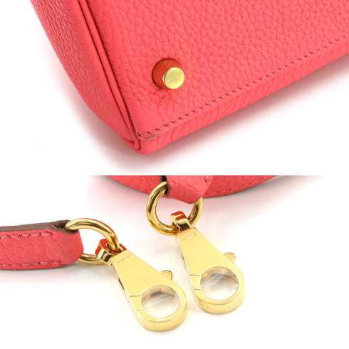 Kelly Handbag Pink Clemence with Gold Hardware 28