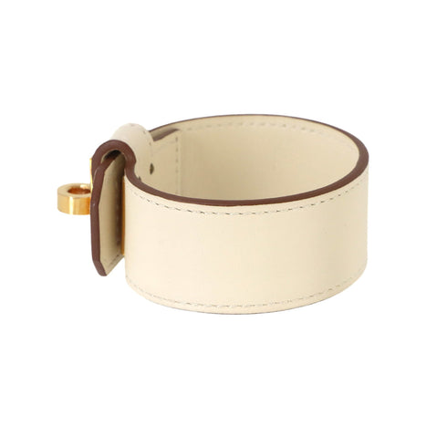Kelly Twist Bracelet Swift Leather Gold and White Mini