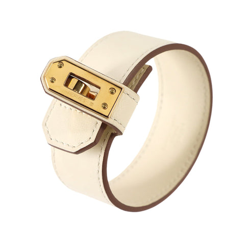 Kelly Twist Bracelet Swift Leather Gold and White Mini