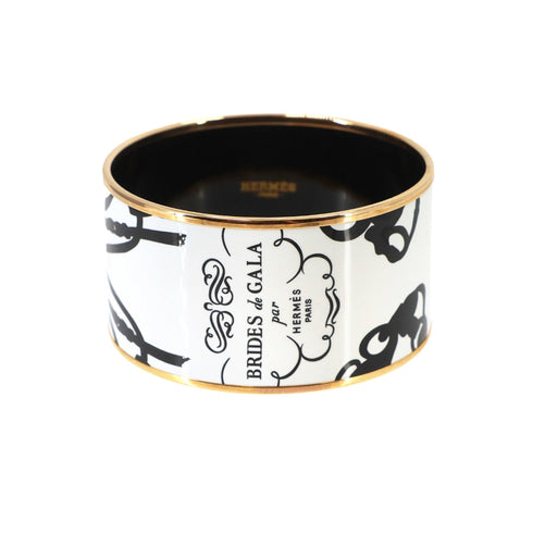 Bangle Bracelet Gold Black and White
